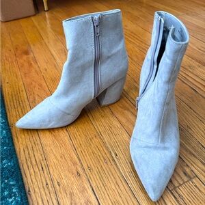 Gray suede boots